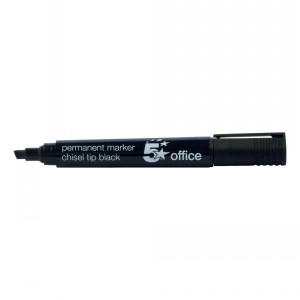 5 Star Office Permanent Marker Pen Chisel Tip 12pk